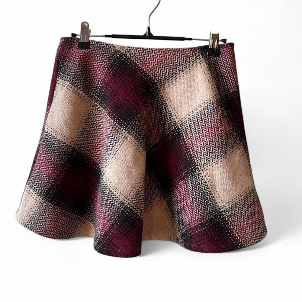 Vestique Textured Plaid Mini Skirt Womens Small Preppy Grunge 90s Vibe Academia